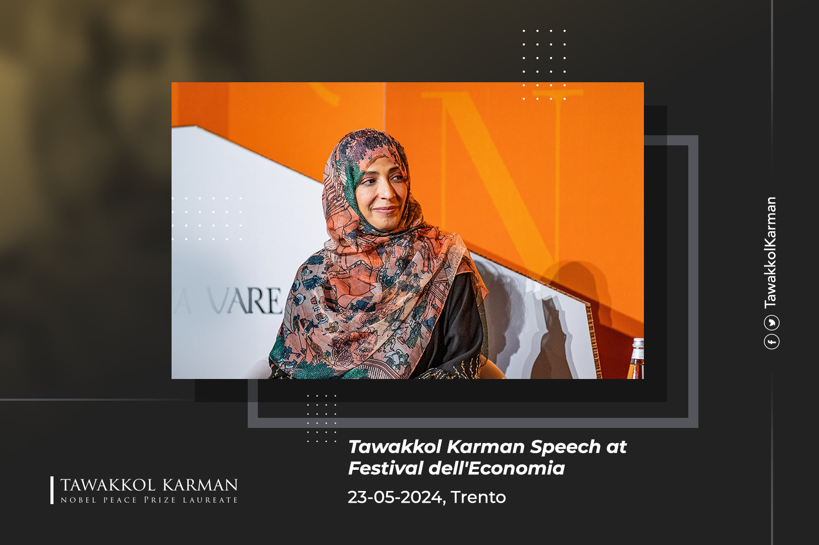 Tawakkol Karman Speech at Festival dell'Economia 2024